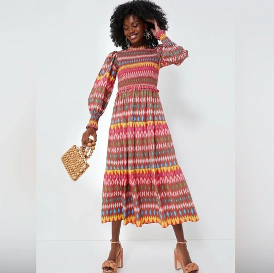 GERALDINE RED VIBEKA DRESS MAXI- RO'S GARDEN